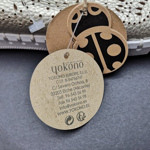 NWT Yokono Spain Ladies Size 40 (approx. 9 US) Gold Tone Leather Upper Sneakers - Picture 4 of 9